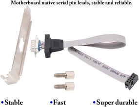 img 2 attached to 🔌 zdyCGTime 1Port DB9 RS232 Serial Port Bracket to 10 pin Header Ribbon Cable Connector Adapter - Convenient Serial Port Connection for Motherboard Panel Mount (12in 4Pcs)