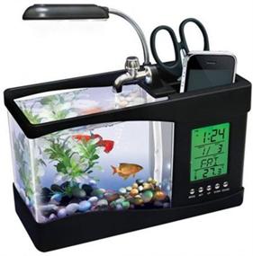 img 4 attached to Mini Lamp Desktop Aquarium Clock