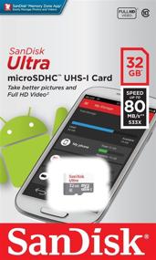 img 1 attached to 💾 32GB SanDisk Ultra MicroSDHC Card - UHS-I Class 10, with 80MB/s Speed