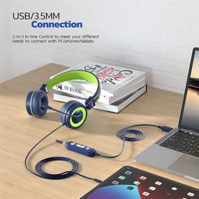 img 2 attached to 🎧 USB Headphone with Microphone: Hi-fi Stereo Computer Headset with In-line Controls, Noise Cancelling & Adjustable Mic Boom. Perfect for Classroom, Home, Office
