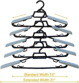 img 1 attached to 👕 Sevouk Adjustable Coat Clothes Hangers (10 Pack) – Prevent Shoulder Bumps, Recycled & Sustainable, 15-21" Width Range