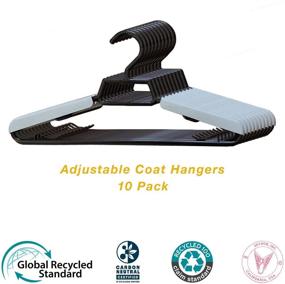 img 2 attached to 👕 Sevouk Adjustable Coat Clothes Hangers (10 Pack) – Prevent Shoulder Bumps, Recycled & Sustainable, 15-21" Width Range