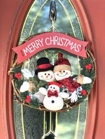 img 2 attached to Nature's Nectar Merry Christmas Wreath - Festive Home Kitchen Wall Hanging with Snowman, Santa, Doll, & Pine Leaves Decorative Ornament - Party Décor Door Hanger Artificial Fall for All Season