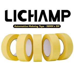 img 3 attached to 🏎️ Ленточная маска LICHAMP для автомобильного покрытия: Желтая 36 мм x 55 м, набор автоленты для кузова - 10 рулонов (600 ярдов)