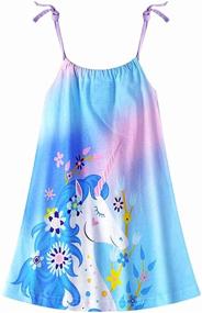 img 4 attached to 👗 HILEELANG Girls' Summer Dress - Halter Neck Sleeveless Casual Tank Outfit Sundress for Ages 1-12Y