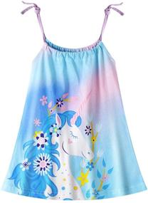 img 3 attached to 👗 HILEELANG Girls' Summer Dress - Halter Neck Sleeveless Casual Tank Outfit Sundress for Ages 1-12Y