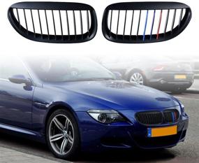 img 3 attached to Matte Black M-Color LH RH Front Kidney Grille Compatible With 2004-2010 E63 E64 6-Series 650I 650Ci 645Ci 2-Door