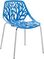 🪑 stylish and versatile: modway stencil stackable dining side chair in blue logo