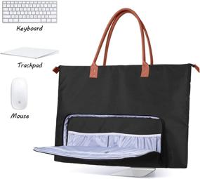 img 2 attached to 🎒 CURMIO 27-inch iMac Desktop Computer Carrying Bag - Travel Tote with Protective Shoulder Case and PU Leather Handle for iMac Monitor and Accessories