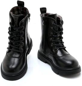 img 4 attached to 👢 DADAWEN Водонепроницаемые уличные мальчики с шнуровкой сияющие ботинки