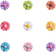 🌼 airssory 80 pcs 8-colors daisy flower shape resin slime charms beads buttons flatback cabochons - diy hair ornament scrapbooking accessories logo