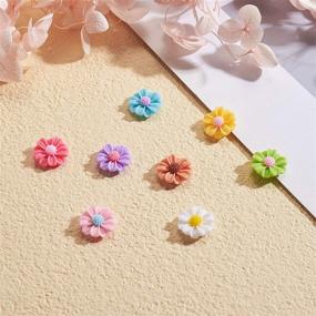 img 1 attached to 🌼 Airssory 80 Pcs 8-Colors Daisy Flower Shape Resin Slime Charms Beads Buttons Flatback Cabochons - DIY Hair Ornament Scrapbooking Accessories