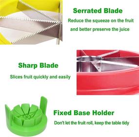 img 1 attached to Effortless Fruit Preparation: BIGOU 4-in-1 Stainless Steel Apple Slicer Corer and Mango Pit Remover with Peeler and Cleaning Brush