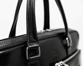 img 2 attached to 👜 Time Resistance Full Grain Leather Laptop Bag: Black Briefcase Satchel