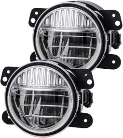 img 3 attached to 🐄 COWONE 4-дюймовые LED-противотуманные фары для Wrangler JK TJ LJ CJ 2007-2018 - Замена переднего бампера, фары для бездорожья