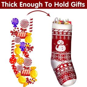 img 1 attached to 🎄 Set of 4 - 18" Knit Christmas Stockings, Extra Large Xmas Stockings for Decoration - Santa, Snowman, Reindeer, Tree Gingerbread, Soldier Xmas Characters - Family Holiday Ornament for Christmas Tree, Fireplace (4 Styles)