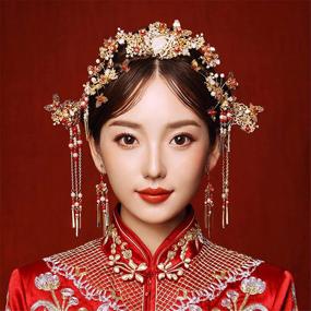 img 4 attached to 💍 Exquisite Traditional Chinese Wedding Bride Hair Accessory with Combs