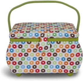 img 3 attached to 🧵 Dritz Multicolor Retro Sewing Basket: Enhancing Sewing Organization and Style