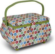 🧵 dritz multicolor retro sewing basket: enhancing sewing organization and style logo