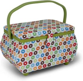 img 4 attached to 🧵 Dritz Multicolor Retro Sewing Basket: Enhancing Sewing Organization and Style