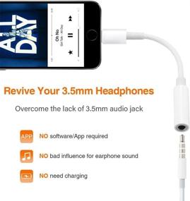 img 1 attached to 🎧 [Apple MFi Certified] Lightning to 3.5mm Headphone Jack Adapter - 2 Pack Earphone Audio Jack Aux - Compatible with iPhone 11/11 Pro/XR/XS Max/X/8/7 - Supports All iOS, Music Control & Calling Function