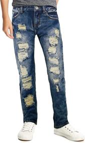 img 4 attached to 👖 RAY Skinny Distressed Stretch Boys' Jeans – Ultimate Fusion of Style and Comfort!