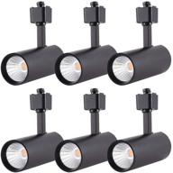 🔦 mirrea 6 pack dimmable led track lighting heads for accent task wall art exhibition lighting - 90 cri, 16.5w - h type rail ceiling spotlight, black (3000k warm white) logo