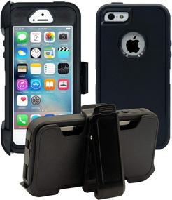 img 4 attached to 📱 AlphaCell 2-in-1 Screen Protector & Holster Case for iPhone 5 / 5S / SE (2016) – Full Body Military Grade Protection with Belt Clip – Drop-Proof & Shock-Proof