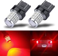 ibrightstar 7443 7440 t20 led bulbs – super bright, low power, 9-30v, projector replacement for tail brake and turn signal lights – brilliant red logo