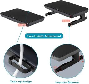 img 3 attached to 🖥️ Adjustable Height Foldable Monitor Stand Riser with Storage Drawer, Tablet Phone Stand - Black