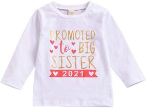img 4 attached to Noubeau Toddler T Shirt Sister Letter Girls' Clothing for Tops, Tees & Blouses