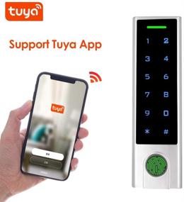 img 3 attached to 🔒 Waterproof Bluetooth 125Khz RFID Fingerprint Access Controller with Backlight Tuya APP - Secure Smart Keypad Door Lock for 1000 Users (Fingerprint Version)