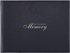 img 4 attached to 📚 Loving Memory Guest Book - Navy Faux Leather - Condolence & Memorial Sign-in Book for Funerals & Memorial Services with Love