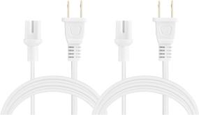 img 2 attached to 🔌 Vebner 2-Pack 20ft Power Cord for Sonos Five, Play 5 Speakers, Beam, Arc, Amp (Extra Long, White)