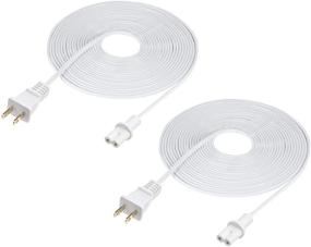 img 4 attached to 🔌 Vebner 2-Pack 20ft Power Cord for Sonos Five, Play 5 Speakers, Beam, Arc, Amp (Extra Long, White)