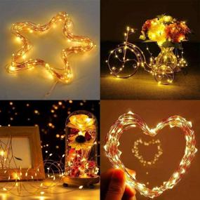 img 1 attached to 🔮 Enhance Your Space with 2Packs Svarog Fairy Lights - Battery Operated, 16ft/5m, 50LEDS Copper Wire String Lights for Bedroom, Indoor Garden Wedding Party Patio Home Christmas Decorations (Warm White)