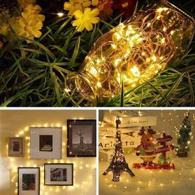 img 2 attached to 🔮 Enhance Your Space with 2Packs Svarog Fairy Lights - Battery Operated, 16ft/5m, 50LEDS Copper Wire String Lights for Bedroom, Indoor Garden Wedding Party Patio Home Christmas Decorations (Warm White)