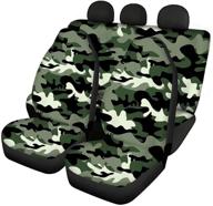 goyentu camo car front rear seat covers full set accessories army green camouflage seat covers for auto truck cars suv hunter style seat protector decorative cover univeral 4 pack logo