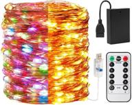 🔌 66ft usb powered fairy lights: 200 led battery operated starry twinkle lights with timer remote for christmas, bedroom wall decoration логотип