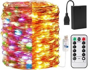 img 4 attached to 🔌 66Ft USB Powered Fairy Lights: 200 LED Battery Operated Starry Twinkle Lights with Timer Remote for Christmas, Bedroom Wall Decoration