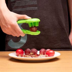 img 1 attached to 🍇 Zlehome Green Grape Cutter for Kids - Safely Slice Grapes, Cherry Tomatoes, Baby Tomatoes, and Strawberries - Fruit and Vegetable Salad Slicer, Kitchen Gadget, Bladeless Safety Design