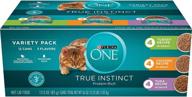 🐱 purina one high protein wet cat food variety pack, true instinct turkey, chicken & tuna recipes - (2 packs of 12) 3 oz. cans, natural logo