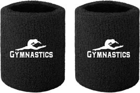 img 1 attached to 🤸 Gymnastics Sweatband for Wrist with Grips - 4" X 2.75" (1 Pair)