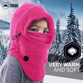 img 3 attached to Winter Ninja Face Mask with Hood - Cold Weather Snow Hat & Neck Warmer for Kids - Balaclava Ski Mask for Toddlers Boys & Girls