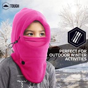 img 1 attached to Winter Ninja Face Mask with Hood - Cold Weather Snow Hat & Neck Warmer for Kids - Balaclava Ski Mask for Toddlers Boys & Girls