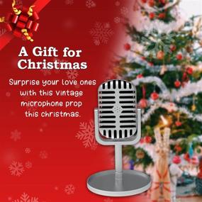 img 3 attached to 🎤 All7s Vintage Toy Microphone Prop with Stand - Retro Microphones for Costume & Role Play: A Charming Antique Prop Mic for Singing and Enhancing Game Nights