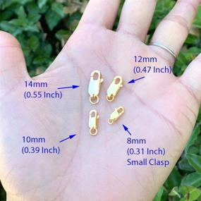 img 2 attached to 💎 High-Quality 5pcs Gold Plated 925 Sterling Silver 8mm Lobster Claw Clasps for Jewelry Making - SS250-8