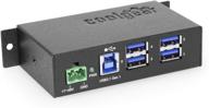 💻 coolgear usb 3.1 4 port metal hub: din rail clip, esd surge protection логотип