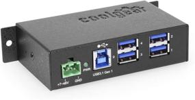 img 4 attached to 💻 Coolgear USB 3.1 4 Port Metal Hub: DIN Rail Clip, ESD Surge Protection