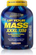 💪 massive muscle gains with mhp uym xxxl 1350 weight gainer - cookies & cream flavor, 50g protein, high calories, 11g bcaas, 6lb size logo